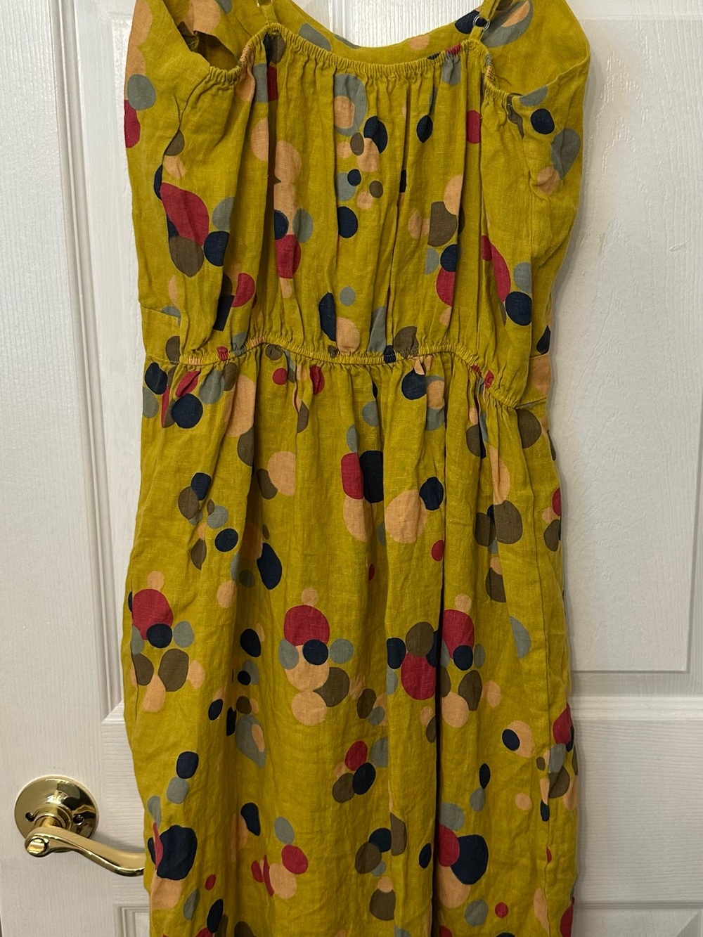 Yellow Polka Dot Spaghetti-Strap Mini Dress - Picture 3 of 6